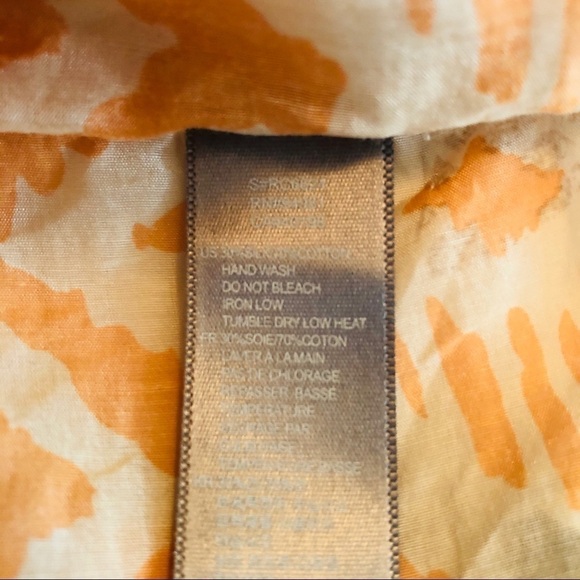 Forever 21 Top Silk Ivory and Coral Beaded Kimono Sleeve Deep Vneck Cover Up - Picture 11 of 12